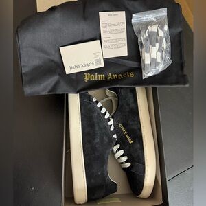 Palm Angels Black Suede Men's palm one low top sneaker
